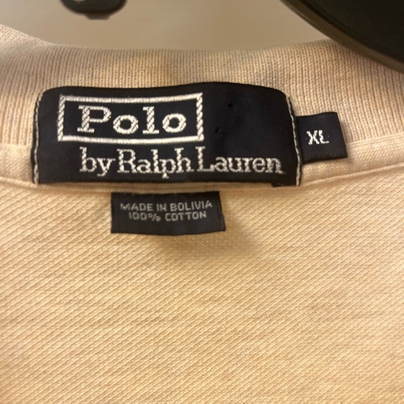 Men’s Ralph Lauren polo Shirt, Beige top, hunter green polo guy, size xlg - Picture 2 of 5